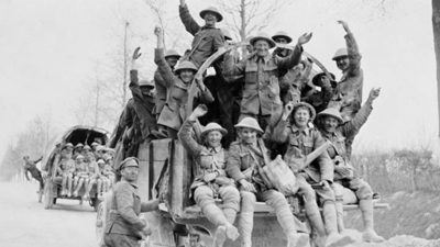Canadian soldiers returning from Vimy Ridge