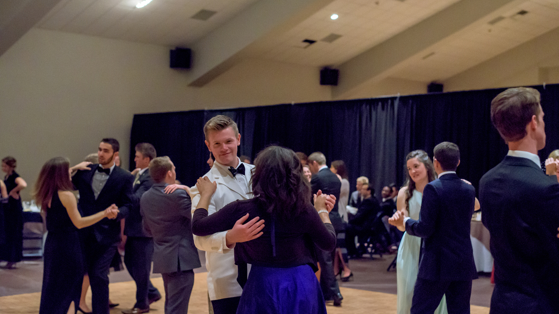 Herbert W. Armstrong Students dance the night away during the annual  Thanksgiving Ball. 